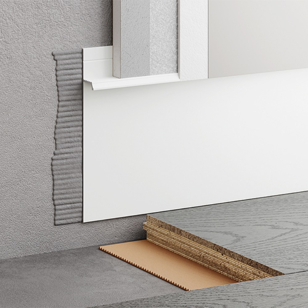Плинтус алюминиевый скрытый с подсветкой Modern Decor RAL 9003 Белый 55-80-74 2500×104,6×14,5